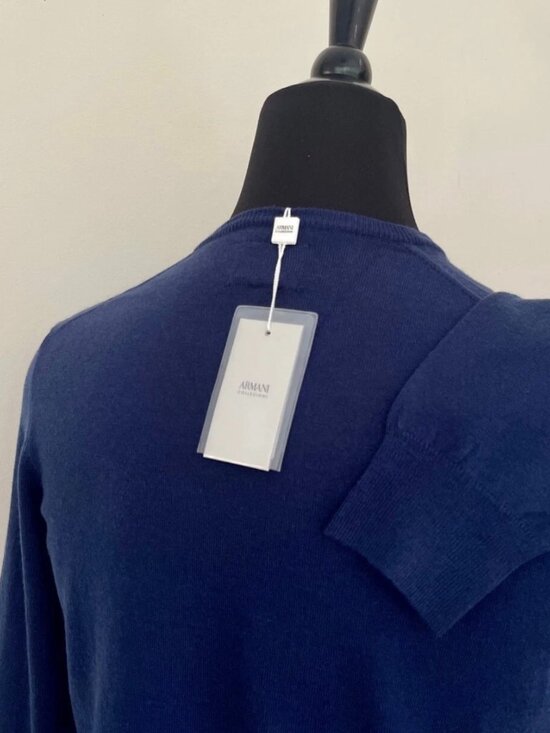 New Armani Collezioni V Neck Blue Sweater S size